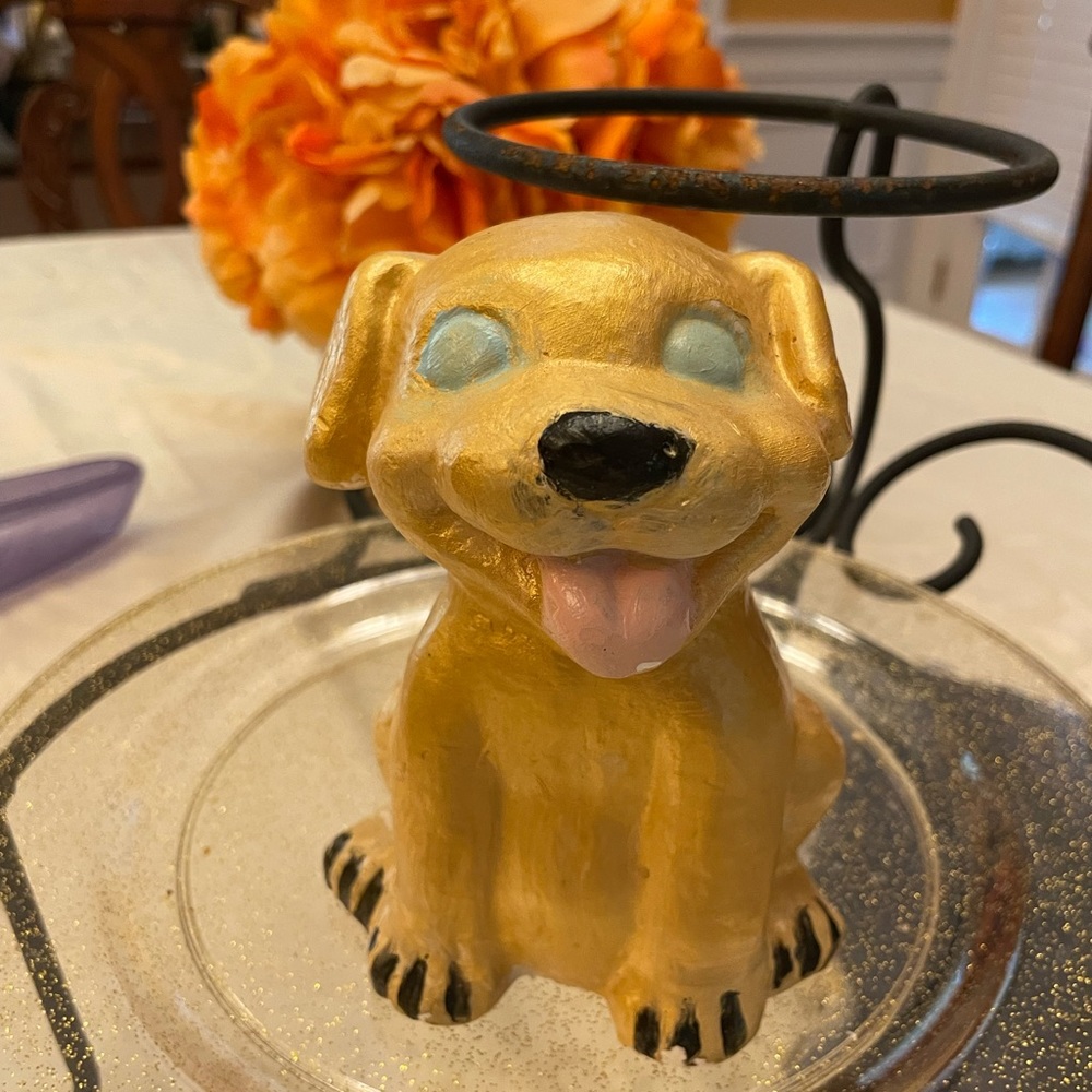 Hand painted golden puppy